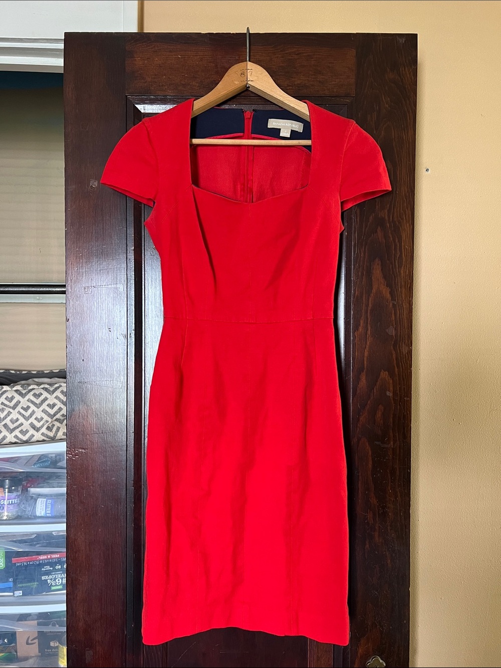 Banana Republic Red Dress with Sweetheart Neckline